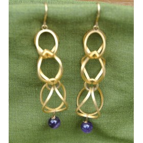 Gold Amethest Drop Earrings